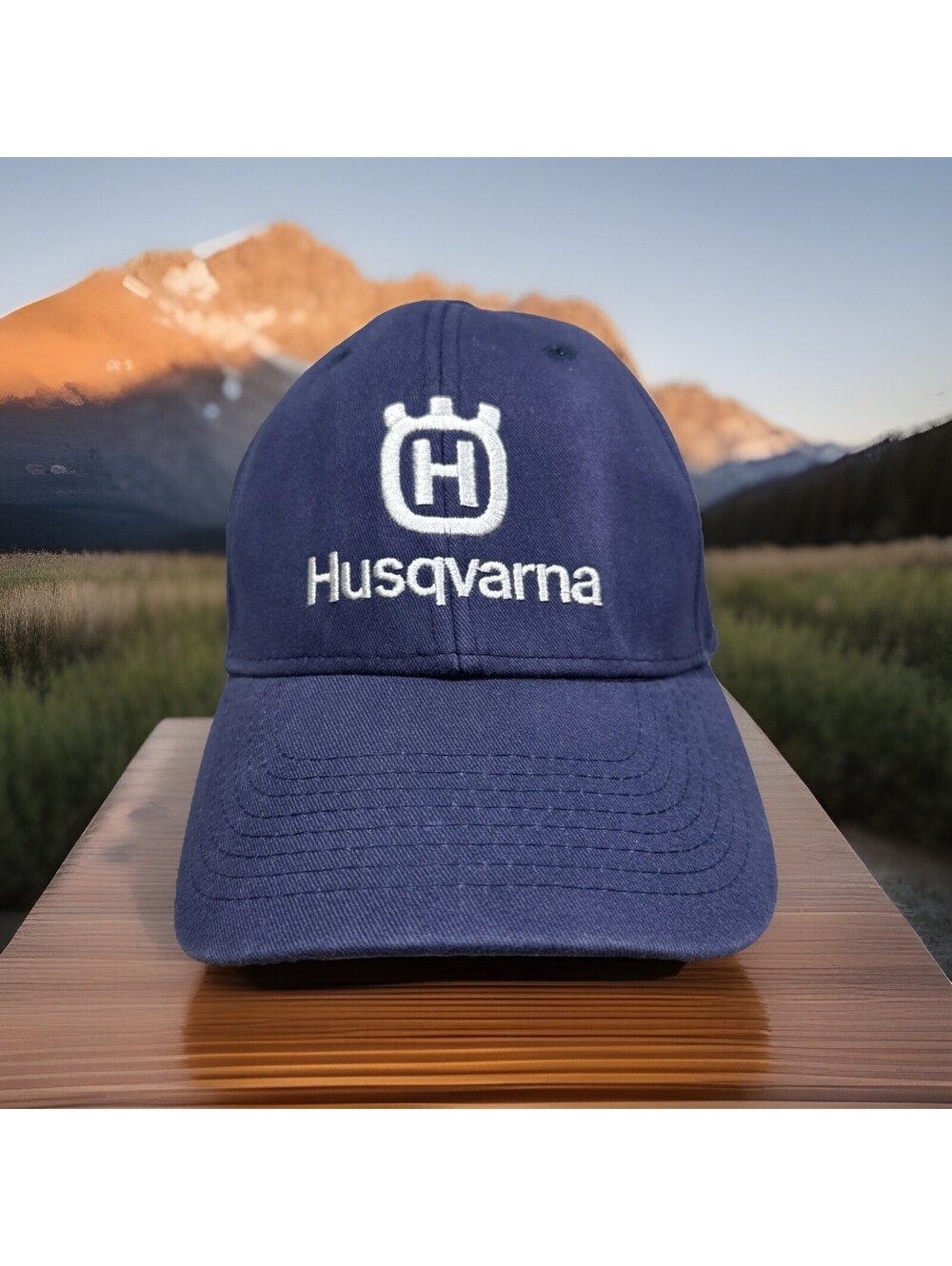 Husqvarna Logo Hat Blue Adjustable Baseball Cap Lawn Mower Outdoor Work